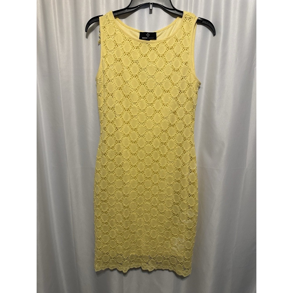 New Ronnie Nicole Dress Size 8 Yellow Sheath